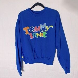 Tommy Innit ‘21 Blue Cotton Crew Neck Sweatshirt With Textured Logo S